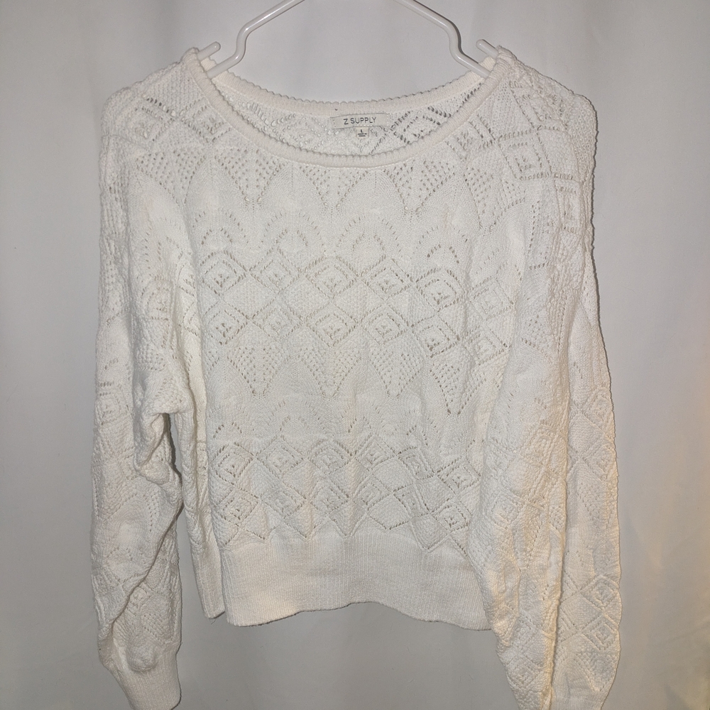 Z Supply Women's Cream Knit Sweater